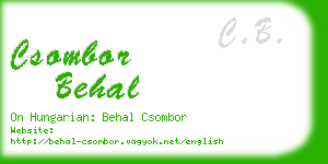csombor behal business card